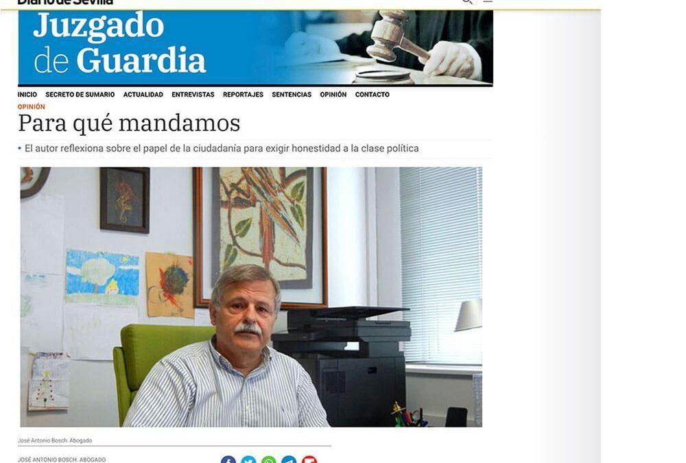 Para qué mandamos, reflexiones sobre el papel de la ciudadanía para exigir honestidad a la clase política